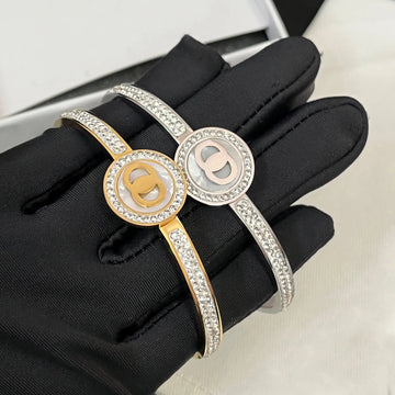 Designer Bracelet 18k Gold Plated Bangle Luxury Brand Love Designed Bangles For Women High Sense Fritillary Diamond