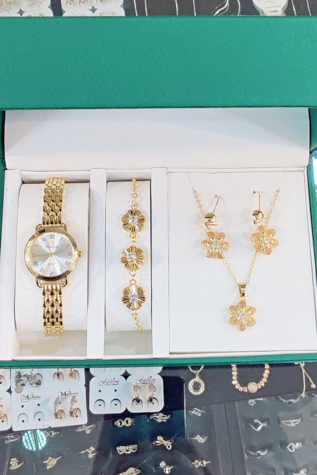 Timas Watch Set for Ladies with Bracelet and Necklace